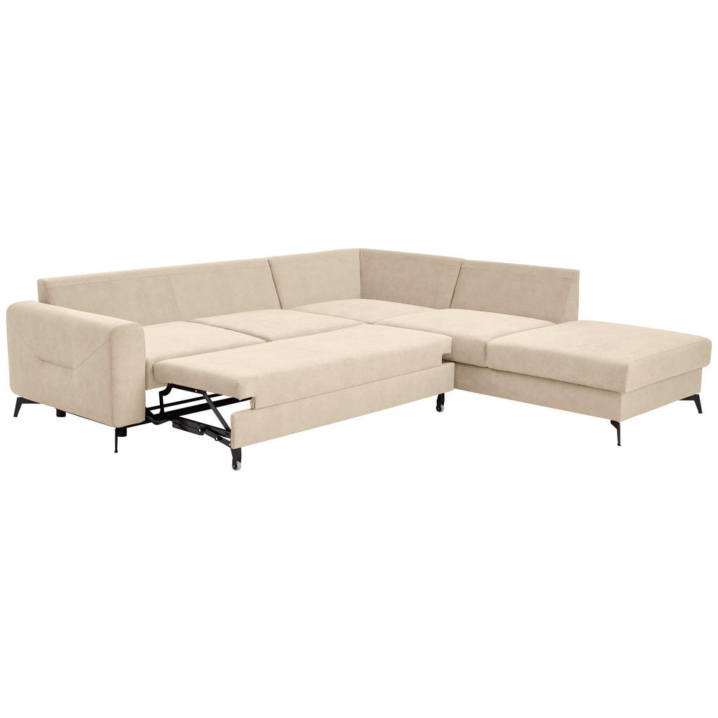 Thumbnail - Carryhome Ecksofa, Beige, Textil, 5-Sitzer, Füllung: Schaumstoff, Silikon, Ottomane rechts, L-Form, 275x257 cm, Made in ...