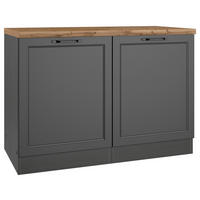 BÄNKSKÅP FÖR DISKHO 120/86/60 cm  i grå, ek Wotan  - ek Wotan/grå, Lifestyle, metall/trämaterial (120/86/60cm) - Held