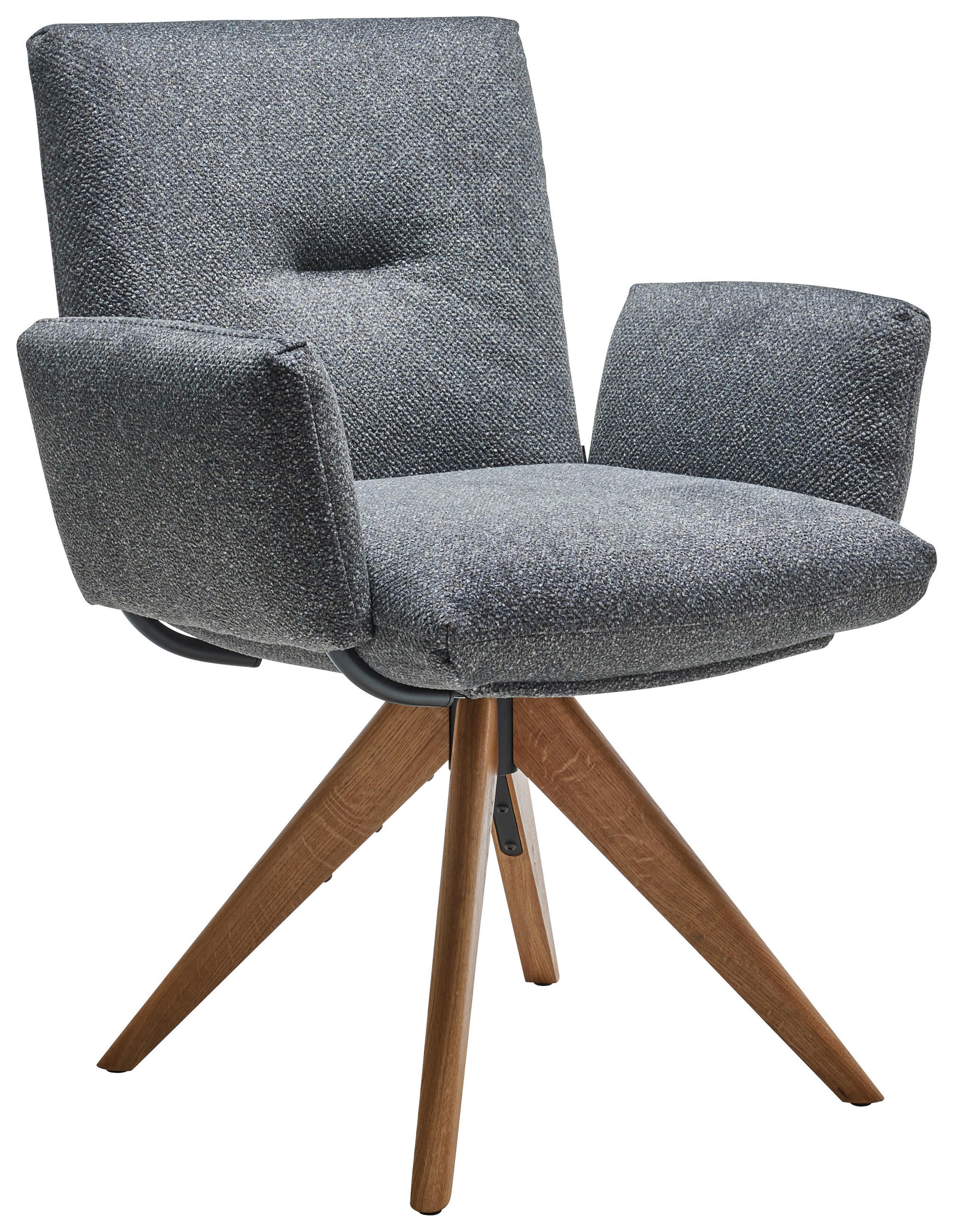 ARMLEHNSTUHL beflockt  - Waldgrün/Eichefarben, Design, Holz/Textil (70/89/68cm) - Dieter Knoll