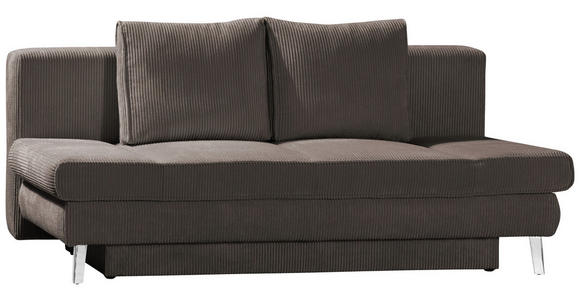 SCHLAFSOFA in Cord Braun  - Chromfarben/Braun, Design, Textil/Metall (200/85/90cm) - Xora