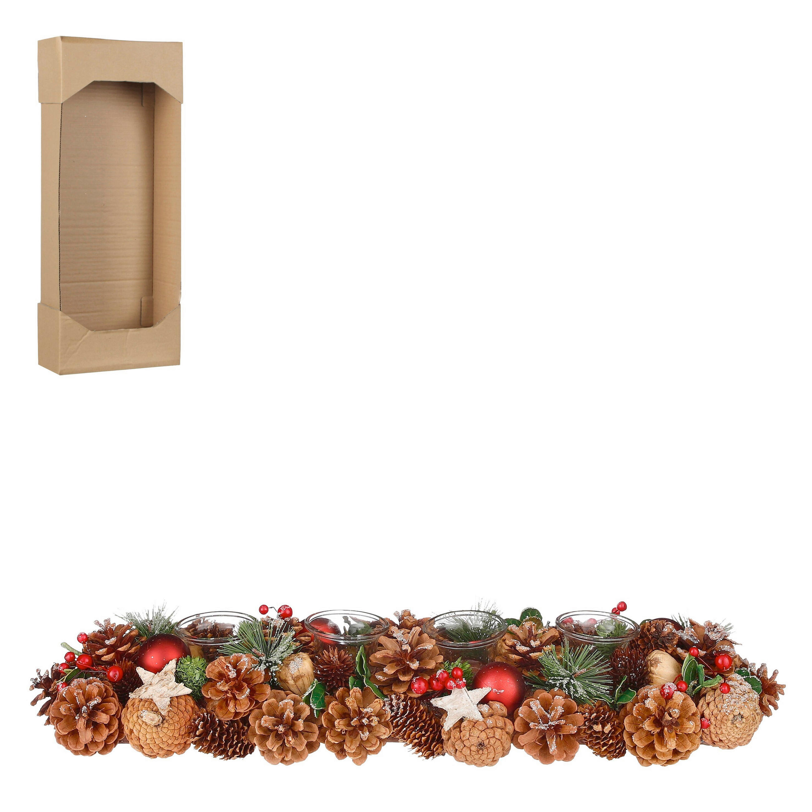 SVÍCEN NA ČAJOVOU SVÍČKU plast - hnědá, Basics, plast (54/16.5/10cm)