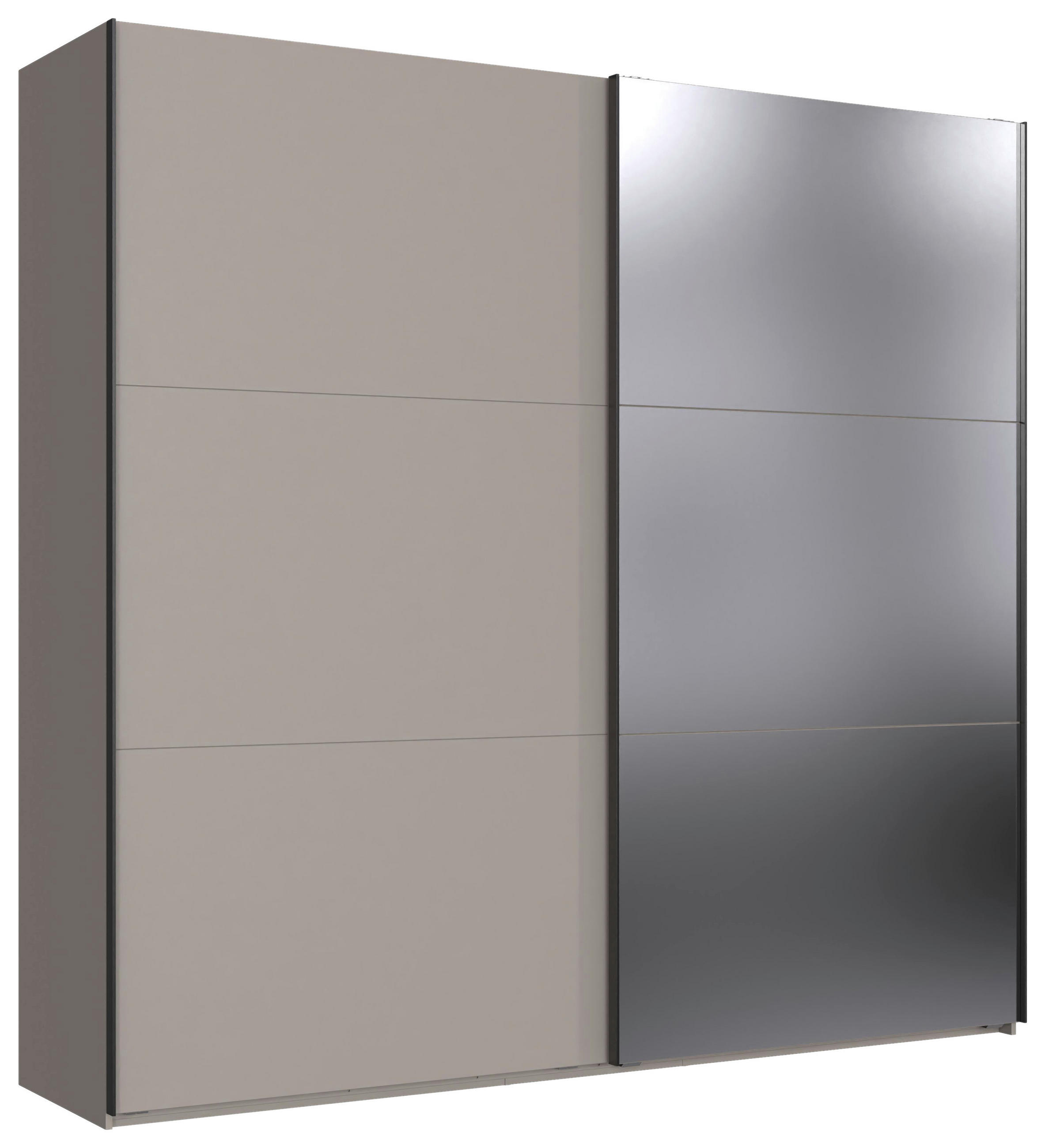 SCHWEBETÜRENSCHRANK Sahara - Schwarz/Sahara, Modern, Glas/Holzwerkstoff (250/236/65cm) - MID.YOU