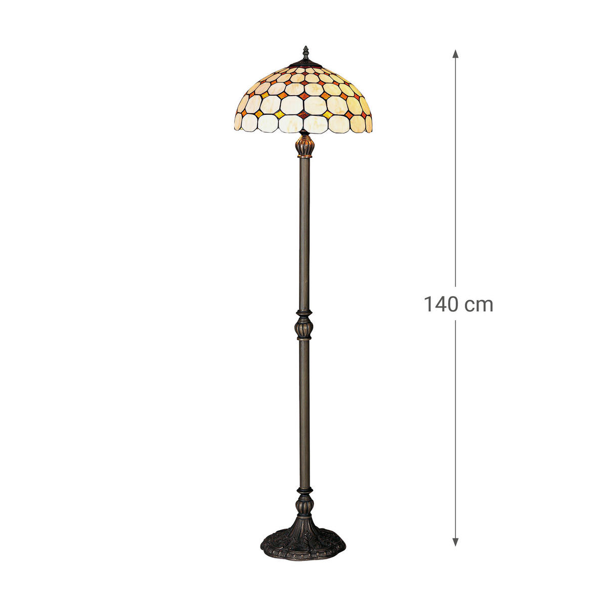 ÁLLÓLÁMPA - barna/többszínű, Basics, Üveg/fém (40/140/40cm)