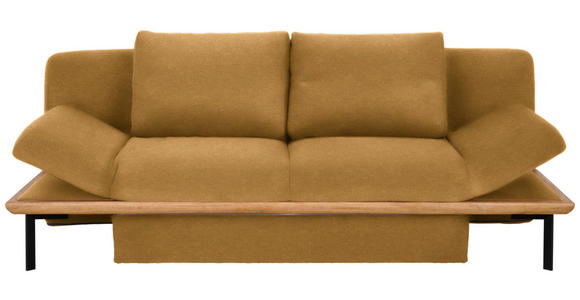 SCHLAFSOFA in Chenille Currygelb - Currygelb/Schwarz, MODERN, Holz/Textil (212/89/102cm) - Dieter Knoll