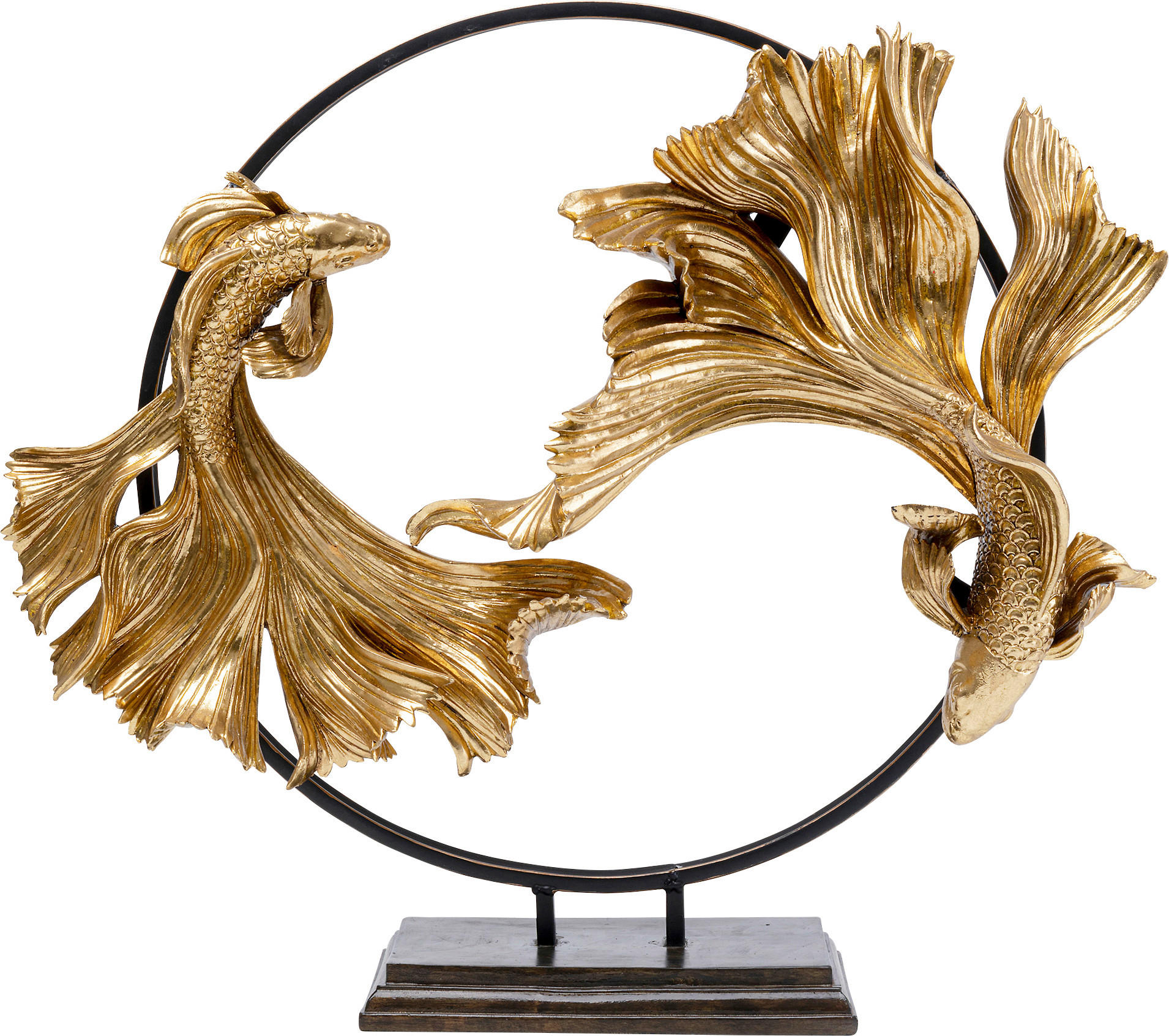 Kare-Design Dekofisch Schwarz, Gold 58x65x21 cm