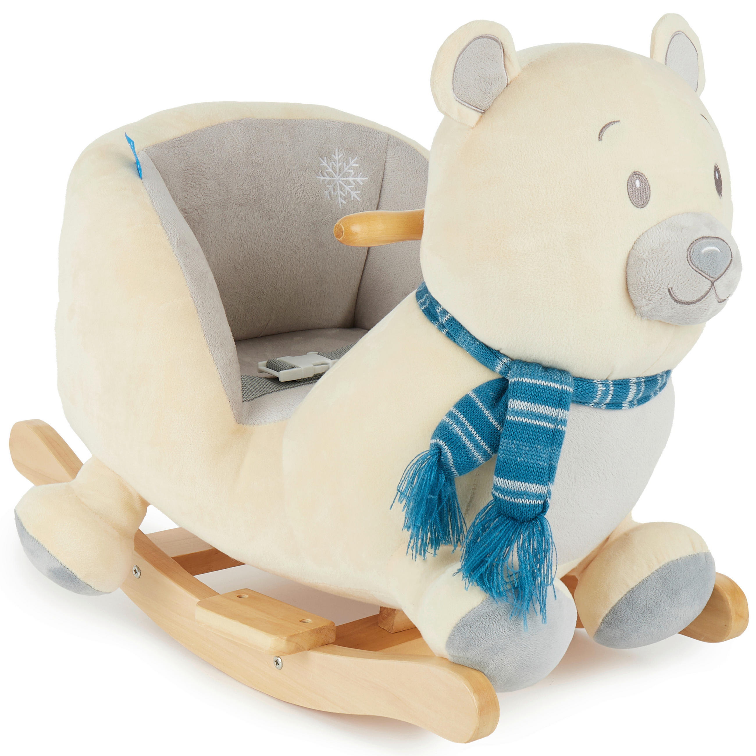 XXXLutz Schaukeltier Eisbär Lars Blau, Beige 60x58x33 cm