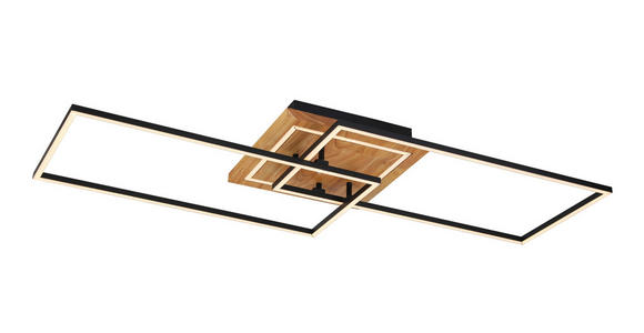 LED-DECKENLEUCHTE 86/46/11 cm   - Schwarz/Naturfarben, Trend, Holz/Kunststoff (86/46/11cm) - Novel