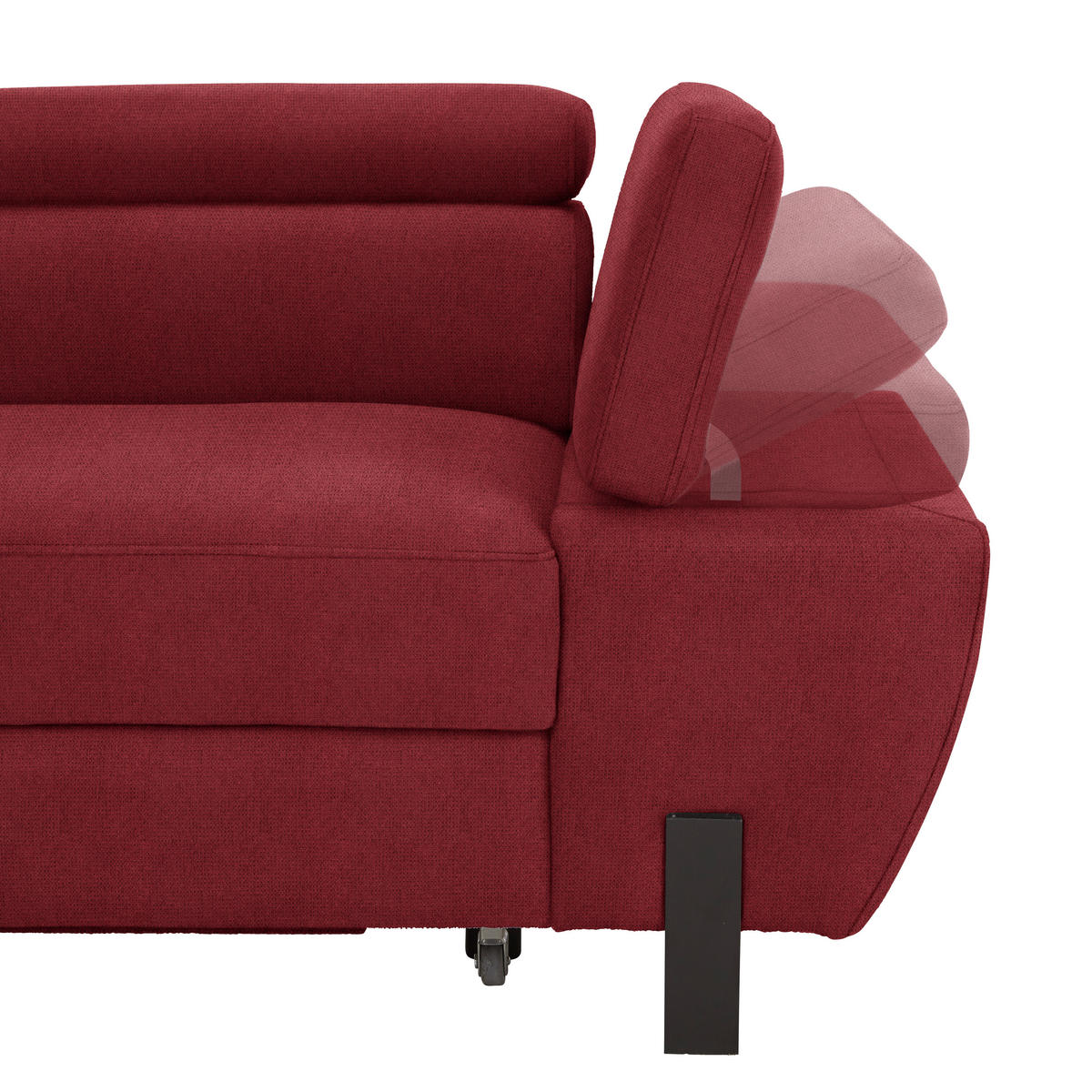 HÖRNSOFFA i vävt tyg vinröd  - vinröd/svart, Modern, metall/textil (189/90/277cm) - MID.YOU