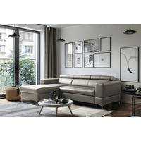 ECKSOFA  in Lederlook Echtleder Schlammfarben  - Schlammfarben/Schwarz, Design, Leder/Textil (173/247cm) - Livetastic