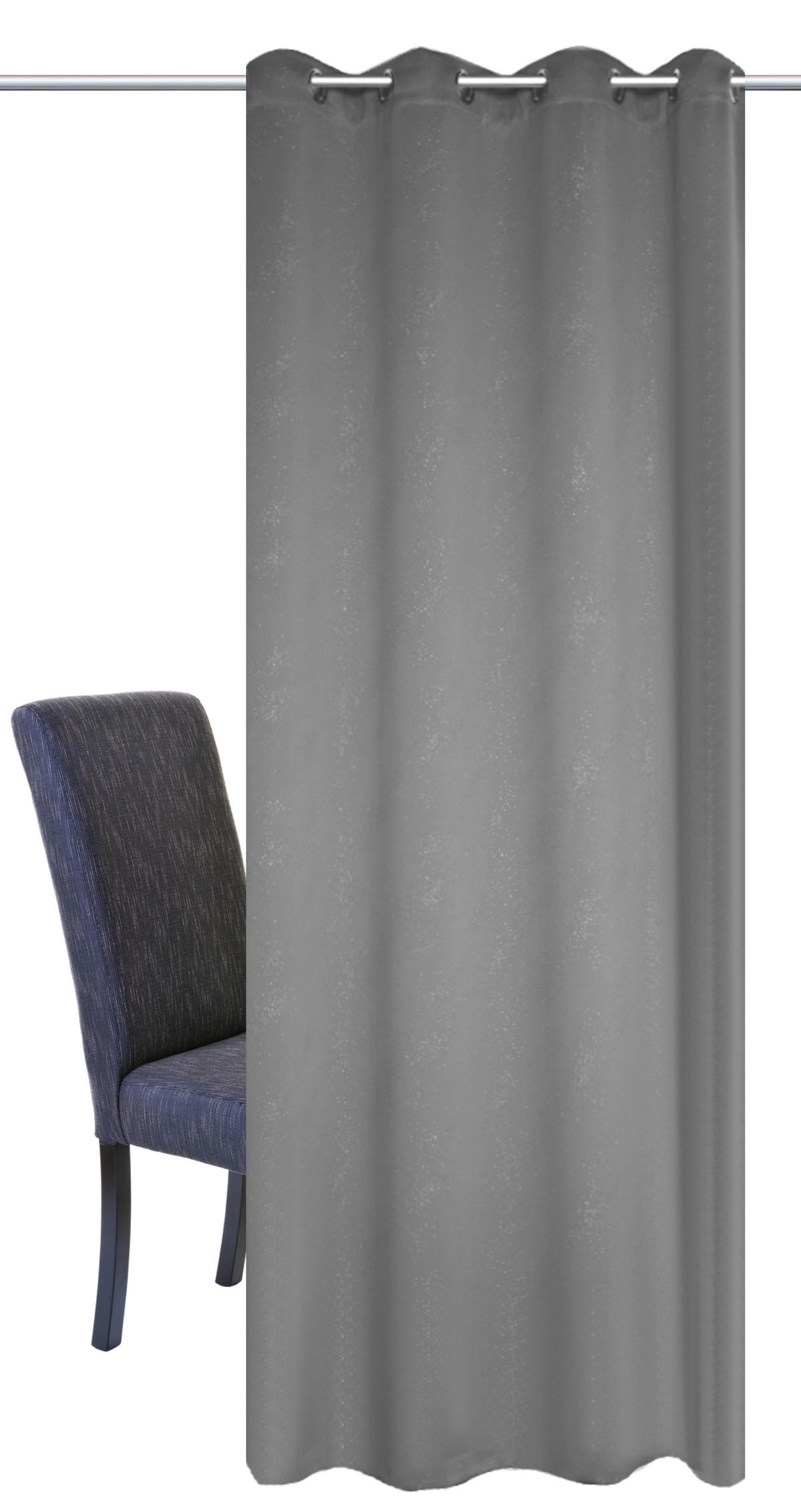ÖSENVORHANG blickdicht  - Grau, Basics, Textil (135/245cm) - Schmidt W. Gmbh