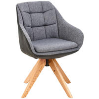 ARMLEHNSTUHL  Stoffauswahl, Sitzfläche 360° drehbar, inklusive Armlehnen, Gestellauswahl Webstoff, Mikrofaser  Anthrazit, Grau, Eichefarben  - Eichefarben/Anthrazit, KONVENTIONELL, Holz/Textil (57/83,5/60cm) - Landscape