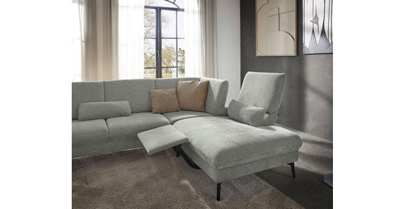 WOHNLANDSCHAFT in Webstoff Silberfarben - Silberfarben/Schwarz, Design, Textil/Metall (157/354/208cm) - Dieter Knoll