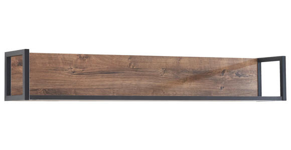 WANDBOARD Eichefarben, Dunkelgrau  - Eichefarben/Dunkelgrau, KONVENTIONELL, Holzwerkstoff/Metall (150/24/25cm) - Cantus