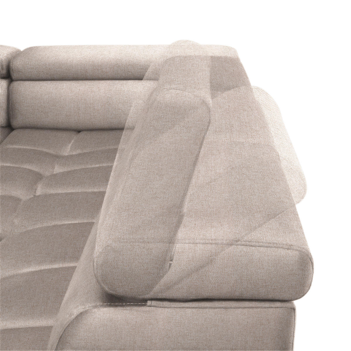 WOHNLANDSCHAFT in Webstoff Beige  - Beige/Schwarz, Design, Textil/Metall (177/385/216cm) - Welnova