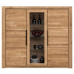HIGHBOARD  in 160/141/40 cm  - Eichefarben/Schwarz, Natur, Glas/Holz (160/141/40cm) - Carryhome