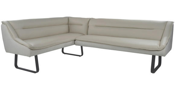ECKBANK 178/237 cm Struktur Echtleder Schwarz, Beige   - Beige/Schwarz, Design, Leder/Textil (178/237cm) - Novel