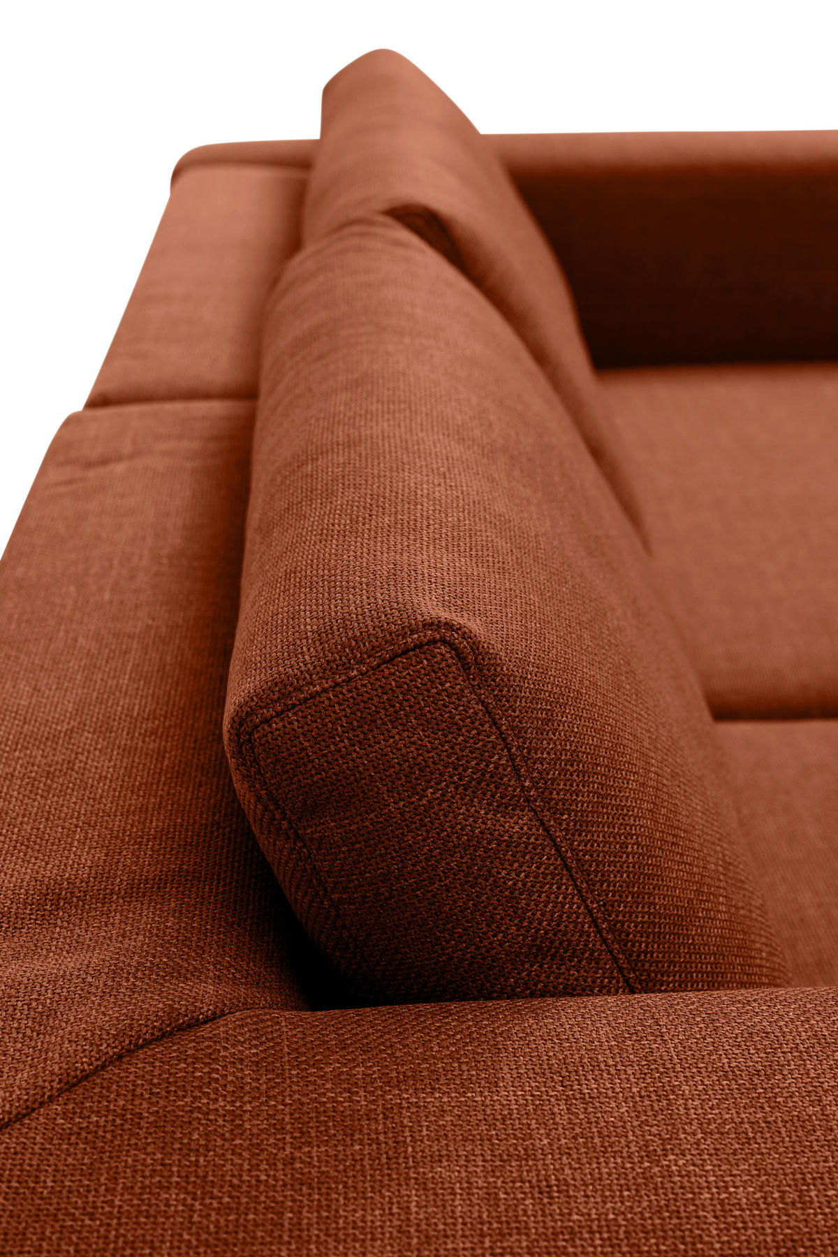 ECKSOFA inkl. Funktion Heaven Terracotta Flachgewebe  - Chromfarben/Terracotta, KONVENTIONELL, Textil/Metall (162/242cm) - Tom Tailor