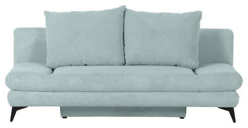 SCHLAFSOFA Cord Mintgrün  - Schwarz/Mintgrün, KONVENTIONELL, Textil/Metall (200/78/95cm) - home24
