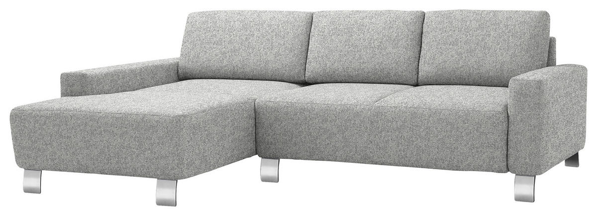 ECKSOFA  in Mikrovelours Naturfarben  160/248 cm  - Alufarben/Naturfarben, Design, Textil/Metall (160/248cm) - Sedda
