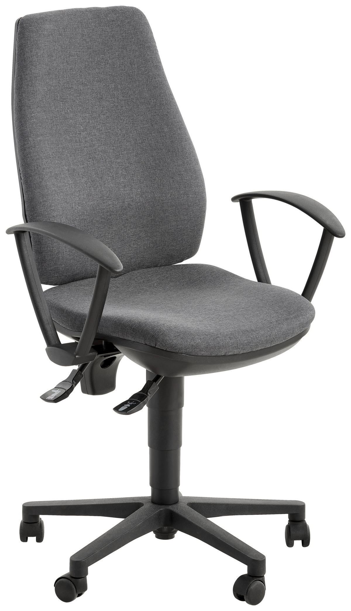 DREHSTUHL Flachgewebe Anthrazit, Schwarz  - Anthrazit/Schwarz, Design, Kunststoff/Textil (60/103-111/55cm) - Topstar