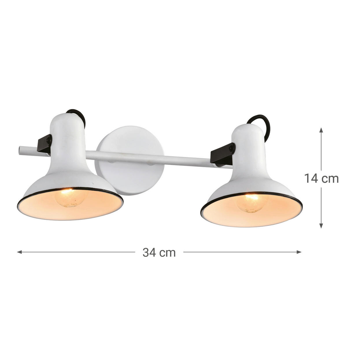 SPOTLÁMPA - fekete/fehér, Basics, fém (13.3/30/21cm)