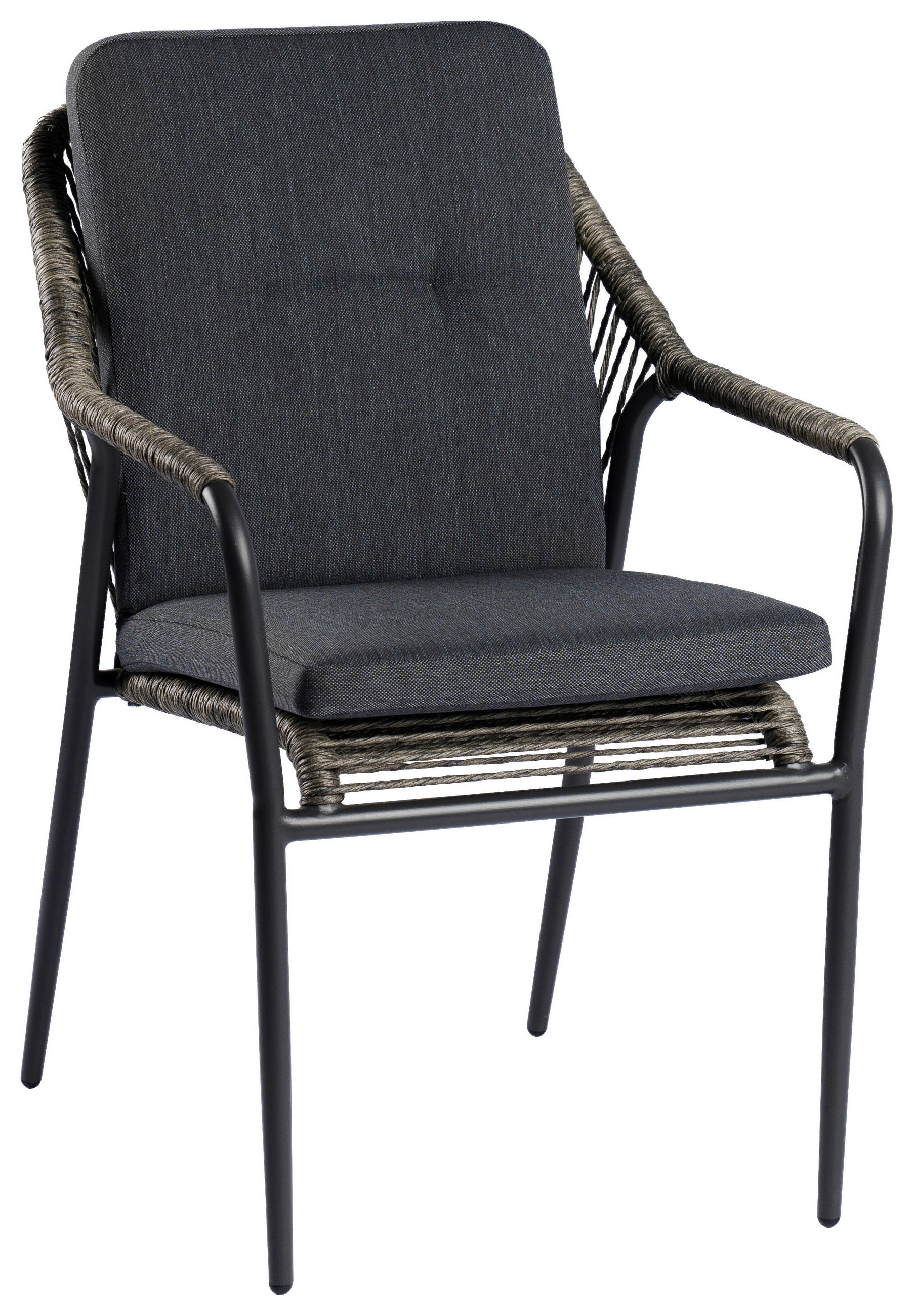 STAPELSTUHL Metall, Kunststoff, Textil Anthrazit  - Anthrazit, Modern, Kunststoff/Textil (62/86/57cm) - Tierra Outdoor