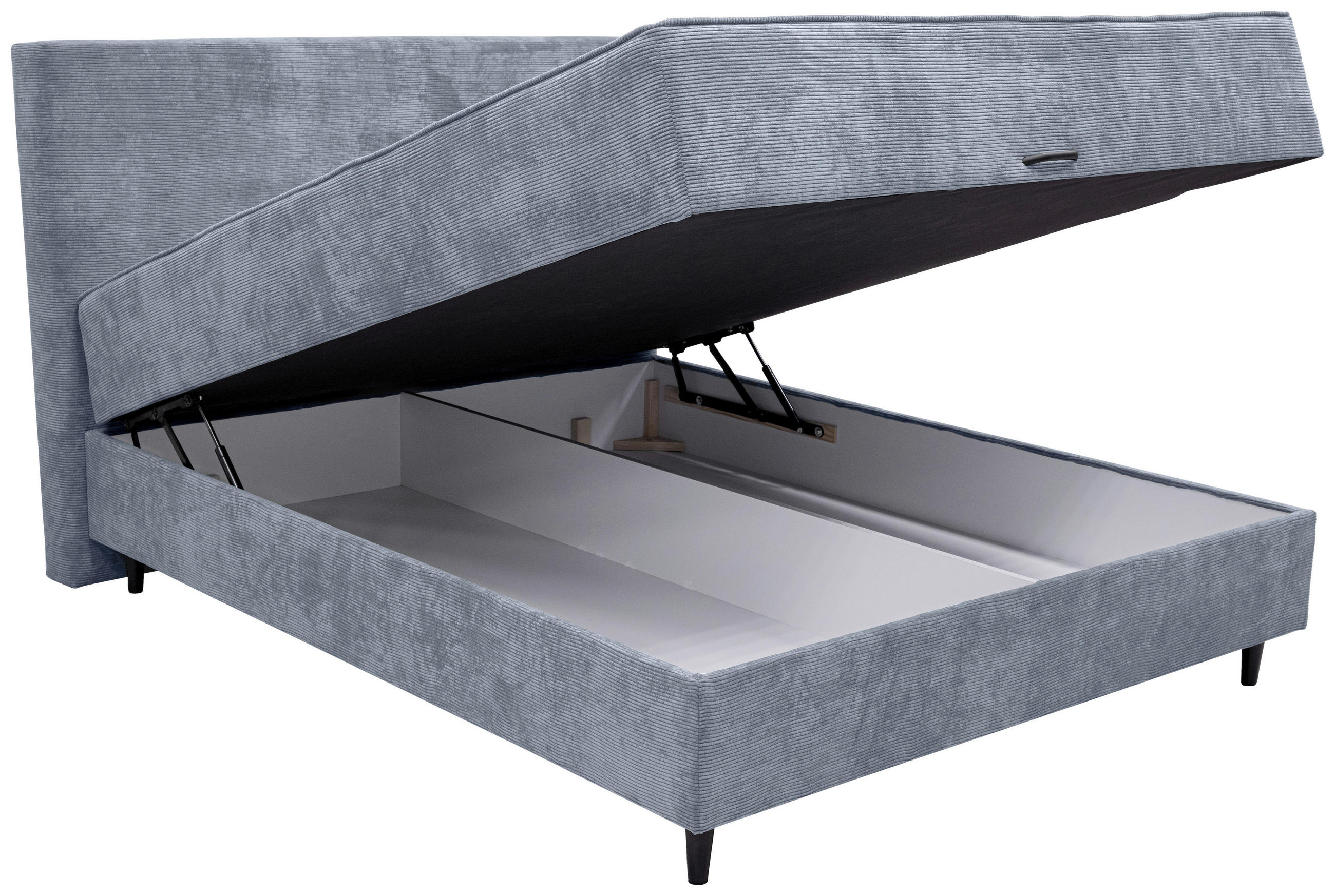 BOXSPRINGOVÁ POSTEĽ, tmavosivá - čierna/tmavosivá, Modern, drevo/kompozitné drevo (165/120/212cm) - Hom`in