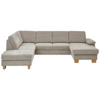 WOHNLANDSCHAFT Beldomo System in Flachgewebe Beige  - Eichefarben/Beige, KONVENTIONELL, Holz/Textil (235/316/167cm) - Beldomo System