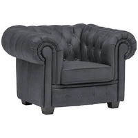 CHESTERFIELD-SESSEL - Wengefarben/Grau, LIFESTYLE, Holz/Textil (115/76,5/96cm) - Landscape