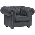 CHESTERFIELD-SESSEL - Wengefarben/Grau, LIFESTYLE, Holz/Textil (115/76,5/96cm) - Landscape