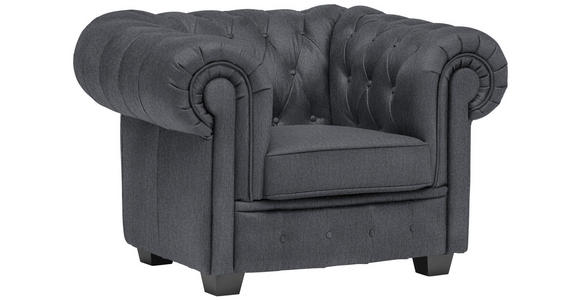 CHESTERFIELD-SESSEL - Wengefarben/Grau, LIFESTYLE, Holz/Textil (115/76,5/96cm) - Landscape