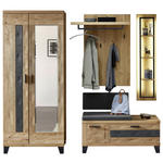 GARDEROBE 6-teilig  in 128/203/38 cm  - Eichefarben/Grau, Natur, Holz/Holzwerkstoff (128/203/38cm) - Linea Natura