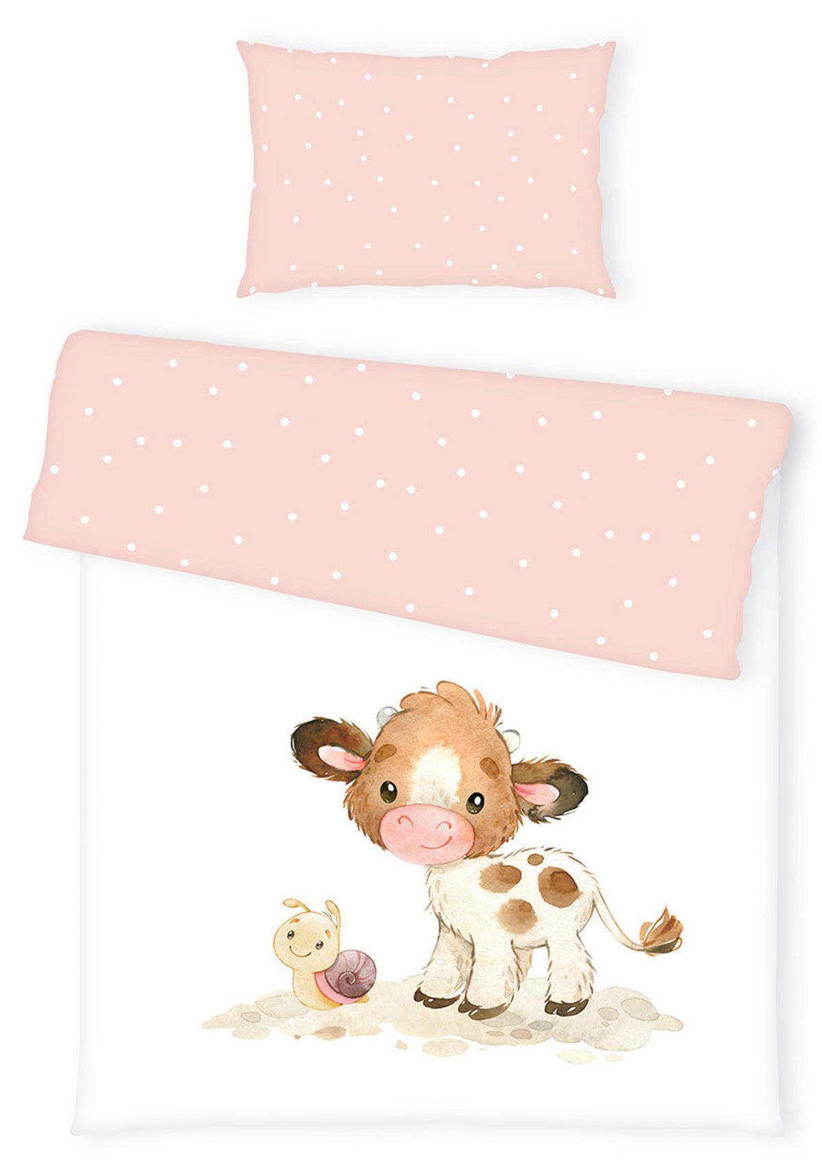 POVLEČENÍ PRO MIMINKO 100/135 cm  - bílá/růžová, Basics, textil (100/135cm)