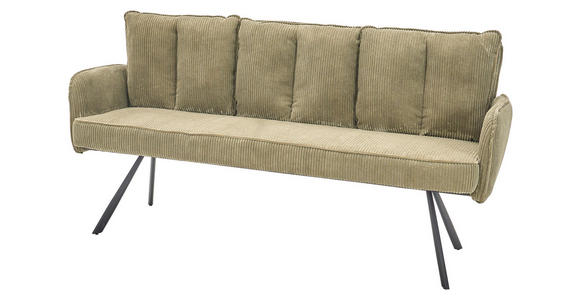 SITZBANK 180/93/67 cm Cord Olivgrün  - Schwarz/Olivgrün, Design, Textil/Metall (180/93/67cm) - Novel