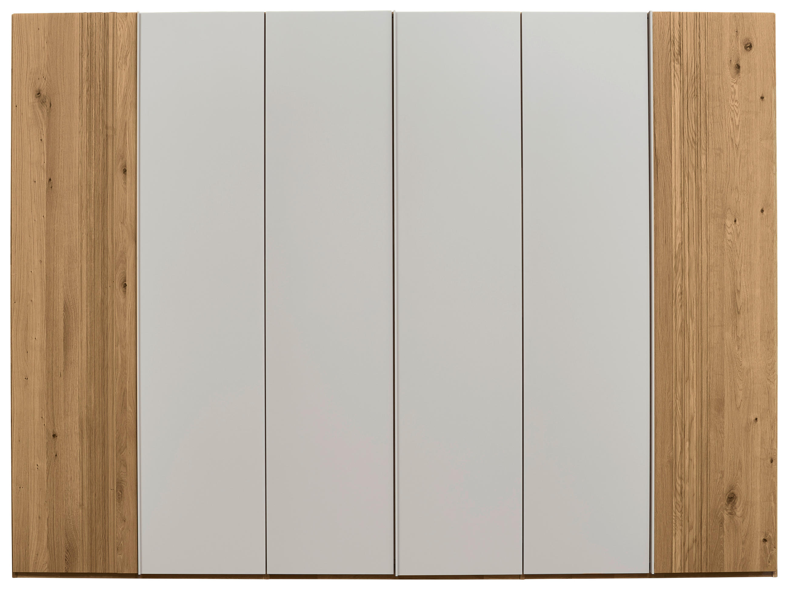 Thumbnail - Valnatura Drehtürenschrank, Perlmutt, Wildeiche, Metall, Wildeiche, teilmassiv, 6 Fächer, 301.9x223.3x62 cm, Goldenes M,...