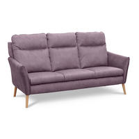3-SITZER-SOFA Mikrofaser Rosa  - Buchefarben/Rosa, Design, Holz/Textil (202cm) - Livetastic