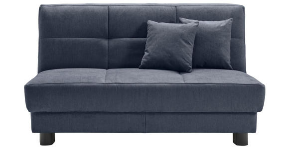 SCHLAFSOFA Mikrovelours Dunkelblau  - Schwarz/Dunkelblau, KONVENTIONELL, Textil/Metall (145/85/100cm) - Carryhome