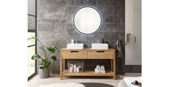 WASCHBECKENUNTERSCHRANK 140/80/45 cm  - Eichefarben, Natur, Holz (140/80/45cm) - Linea Natura