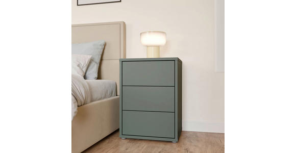 NACHTSCHRANK 50/69/42 cm  - Salbeigrün/Silberfarben, Trend, Holzwerkstoff/Kunststoff (50/69/42cm) - Carryhome