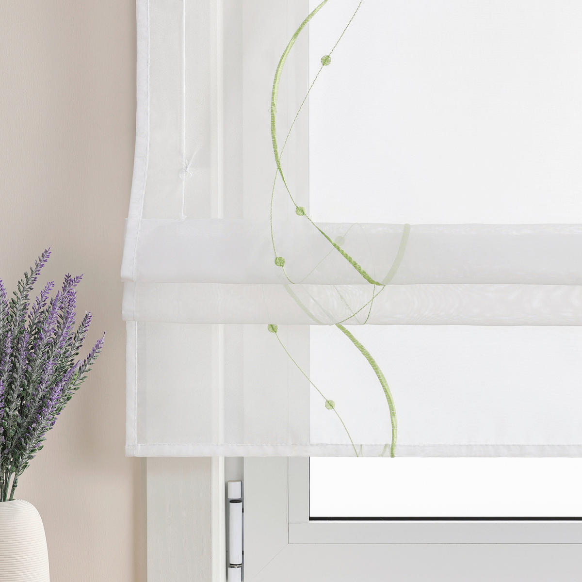 FALTROLLO  transparent  80/140 cm    - Weiß Hochglanz/Hellgrün, Basics, Textil (80/140cm) - Joyswahl
