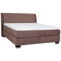 BOXSPRINGBETT 180/200 cm  in Graubraun  - Wengefarben/Graubraun, Design, Textil (180/200cm) - Beldomo - Sleep