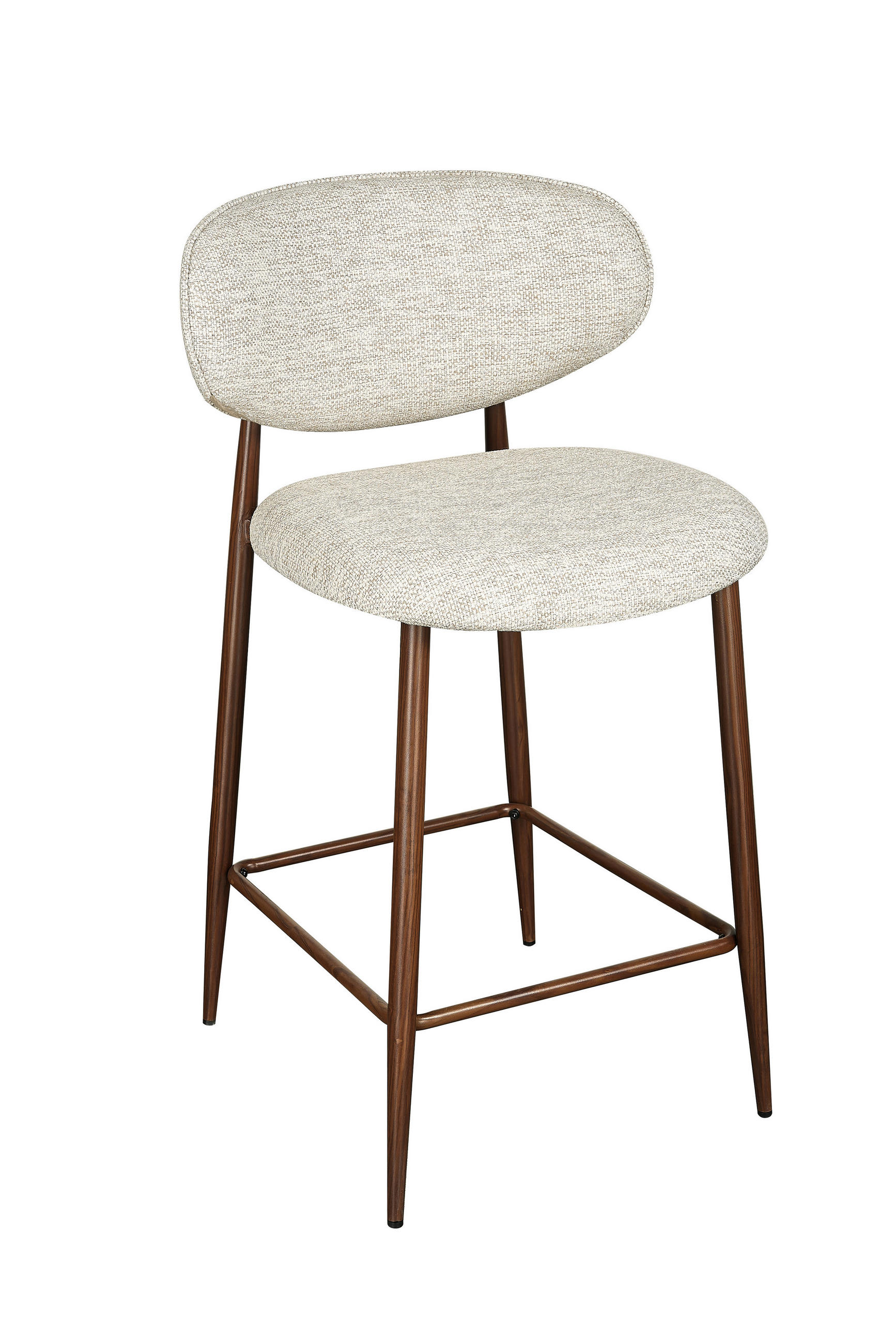 BARHOCKER Webstoff Beige, Walnussfarben Eisen  - Beige/Walnussfarben, Design, Textil/Metall (53/94/55cm) - Novel