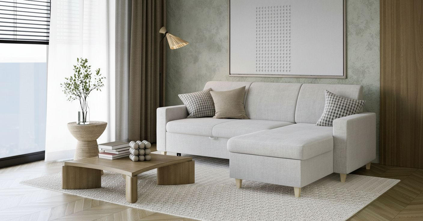 ECKSOFA NIKAS in Flachgewebe Hellgrau  227/156 cm  - Buchefarben/Hellgrau, Design, Holz/Textil (227/156cm) - MID.YOU