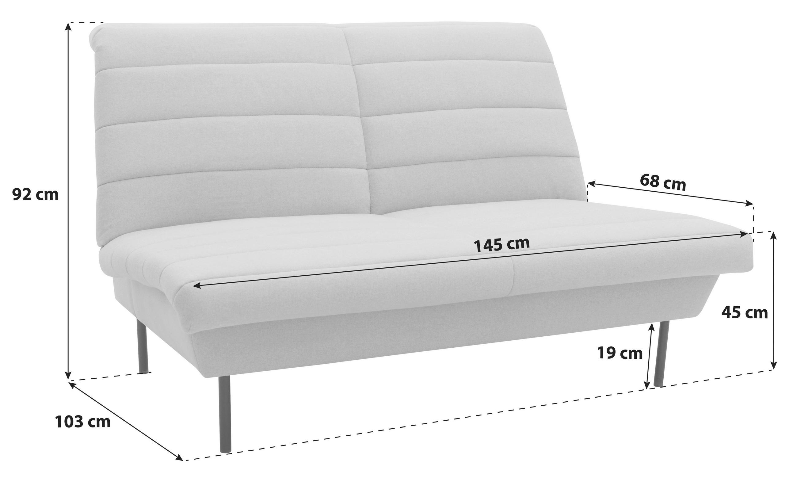 2-SITZER-SOFA Graubraun  - Graubraun/Schwarz, Design, Textil/Metall (145/92/103cm) - LOOKS by W.Joop