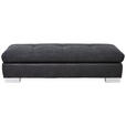 HOCKER in Textil Dunkelgrau  - Chromfarben/Dunkelgrau, Design, Textil (156/43/74cm) - Xora