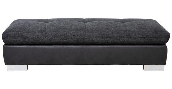 HOCKER in Textil Dunkelgrau  - Chromfarben/Dunkelgrau, Design, Textil (156/43/74cm) - Xora