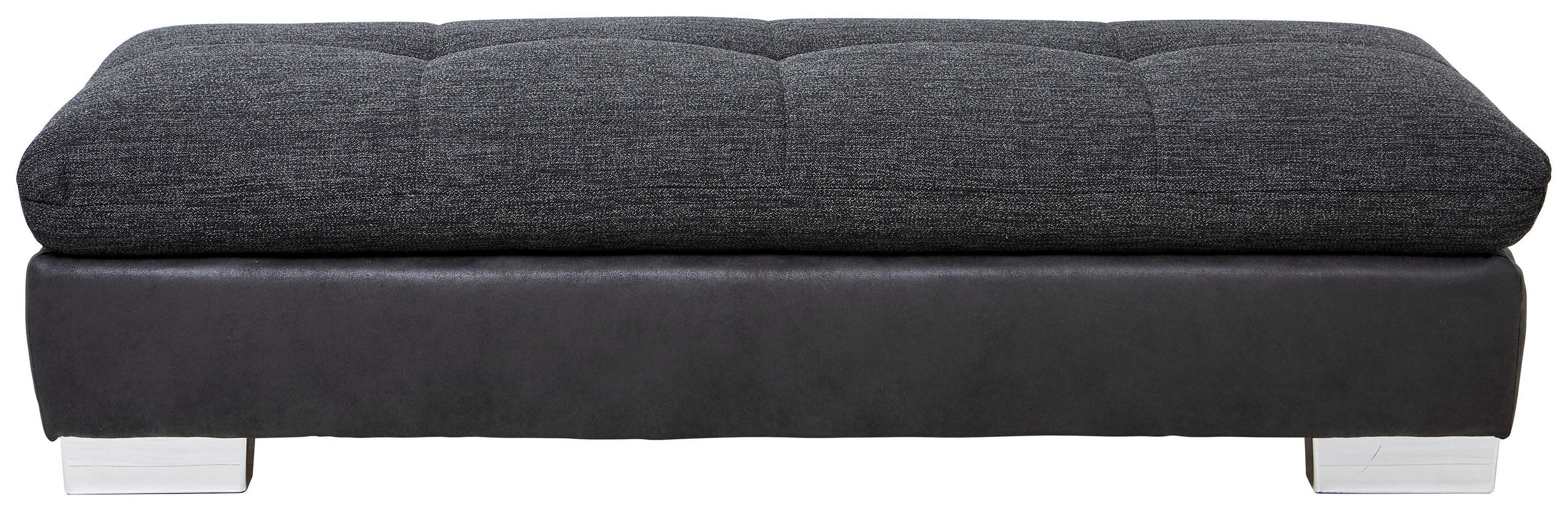 HOCKER Chenille Dunkelgrau  - Chromfarben/Dunkelgrau, Design, Textil (156/43/74cm) - Xora