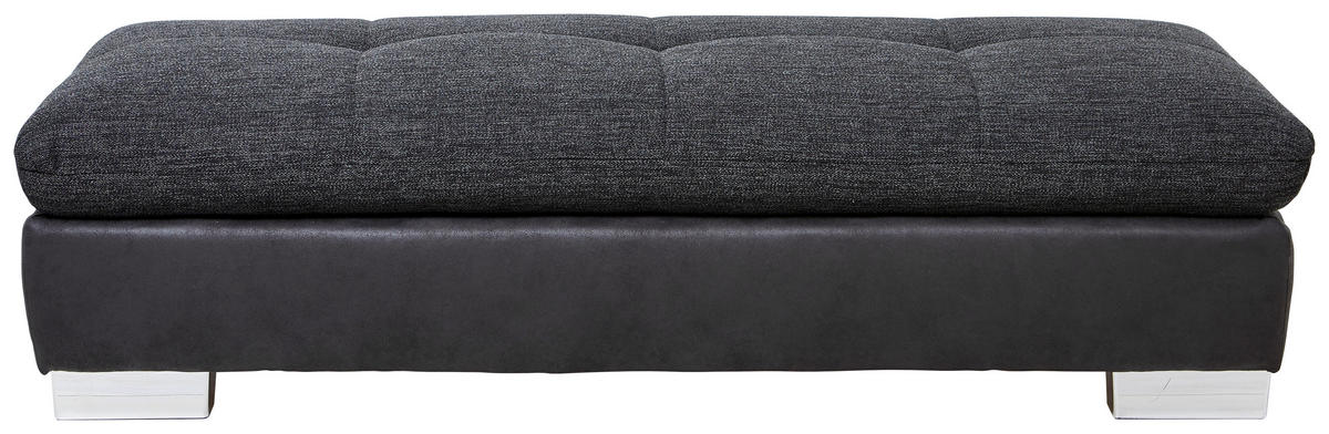 HOCKER in Textil Dunkelgrau  - Chromfarben/Dunkelgrau, Design, Textil (156/43/74cm) - Xora