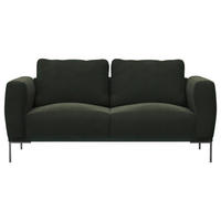 2,5-SITZER Webstoff, Flachgewebe Waldgrün  - Waldgrün/Schwarz, Design, Textil/Metall (180/80,5/87cm) - Livetastic