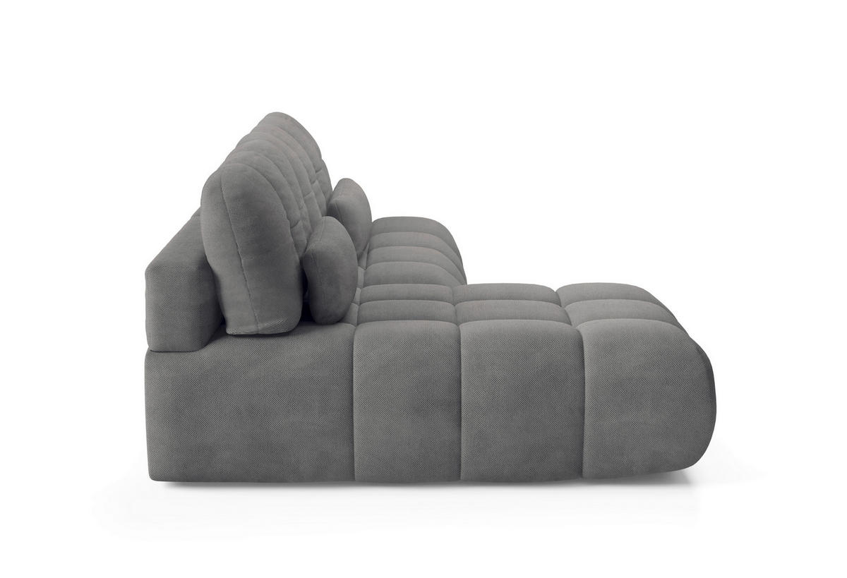 ECKSOFA TARANTO Dunkelgrau Webstoff  - Dunkelgrau/Schwarz, Design, Kunststoff/Textil (172/225cm) - Livetastic